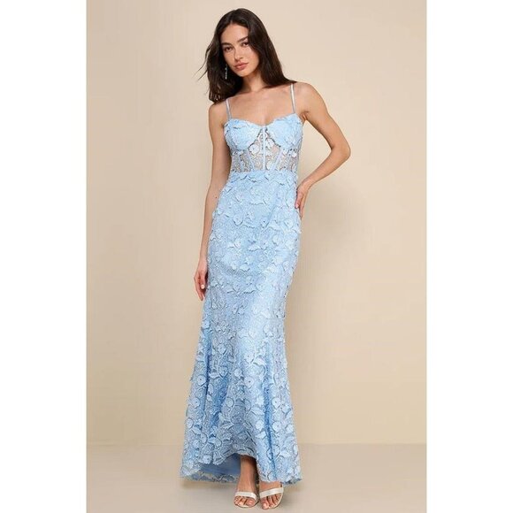 LULUS Women's Exceptionally Radiant Embroidered Floral Bustier - Picture 1 of 13